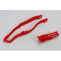 Chain Guide + Swingarm Chain Slider red for Honda CRF 250R (2014-17) - CRF 450R (2013-16) - REPLICA PLASTICS - HO04665-070 - ...