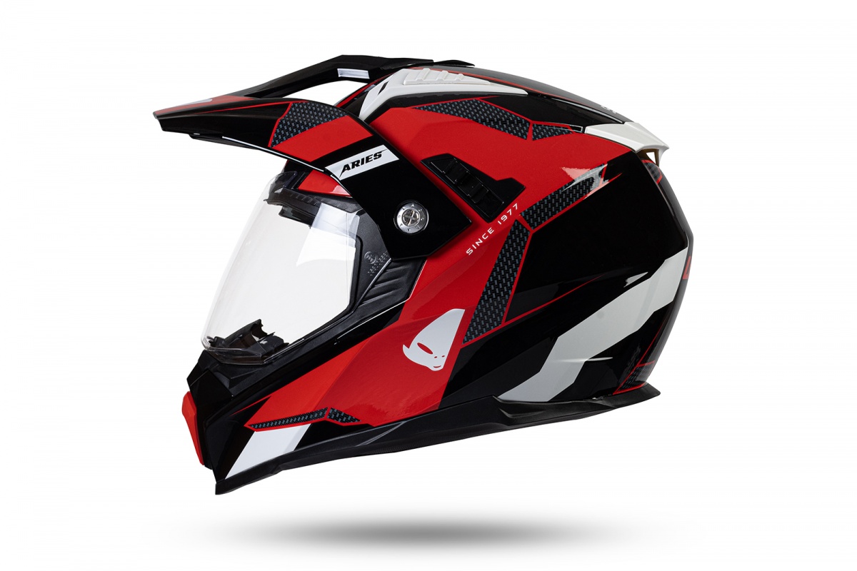 Motocross enduro helmet Aries black and red - PROTECTION - HE163 - UFO Plast