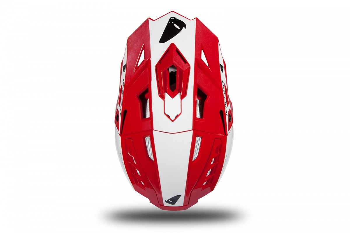 Motocross helmet Echus red and white glossy - NEW PRODUCTS - HE170 - Ufo Plast