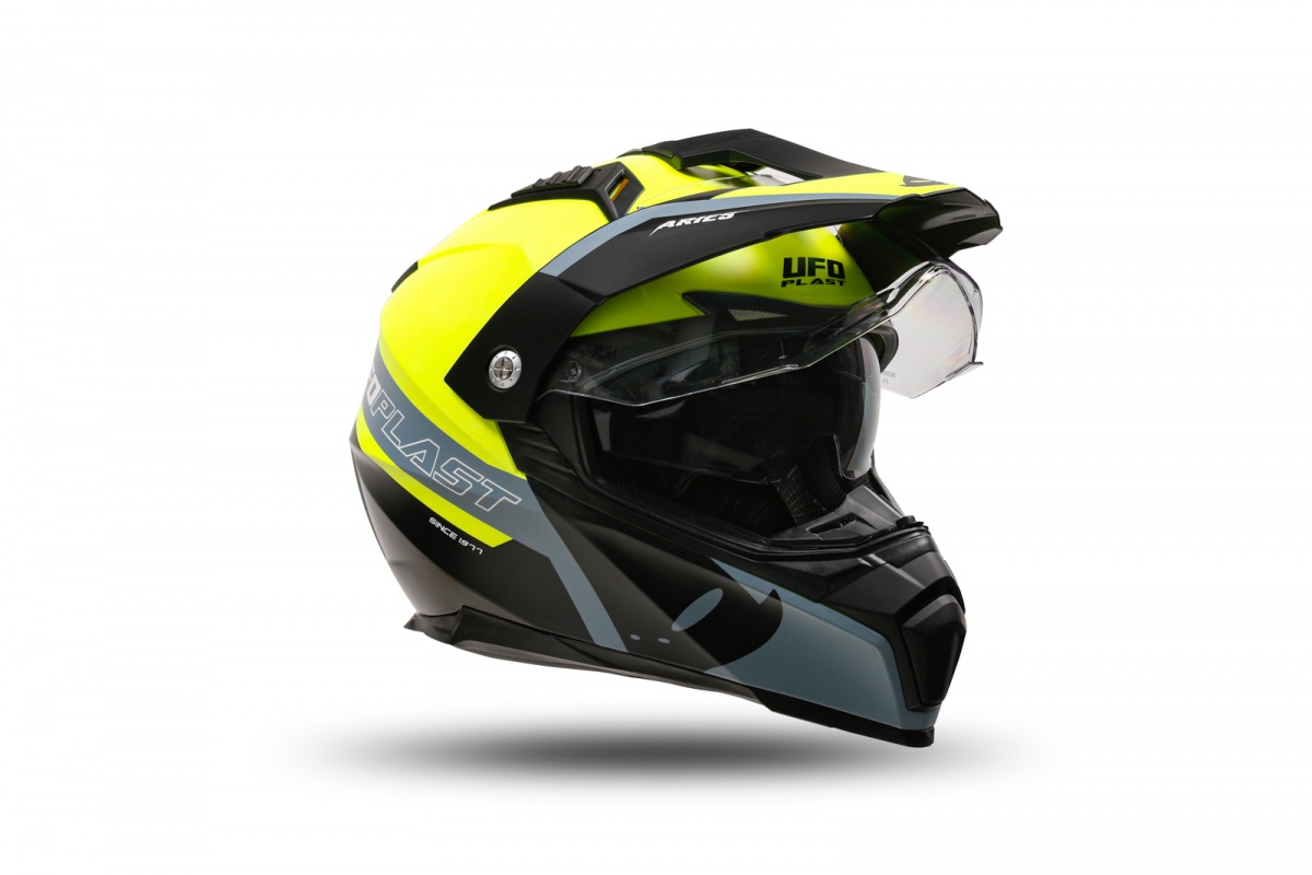 Motocross Aries helmet black and neon yellow - Helmets - HE13500-DK - Ufo Plast