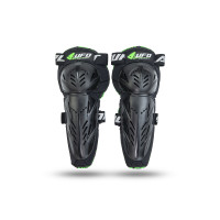 Astralis knee/shin guards with protective shells in highly resistant plastic